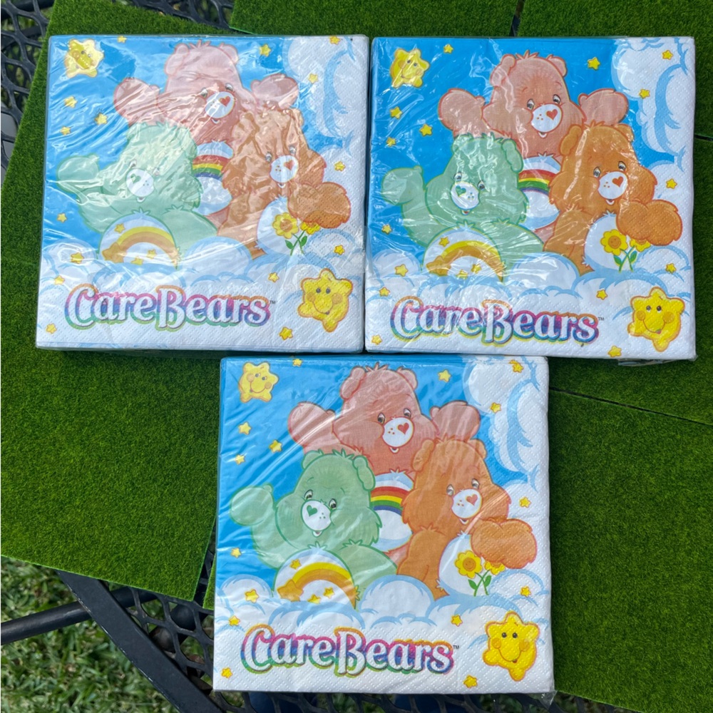 Care Bears Blue and White Luncheon Napkins